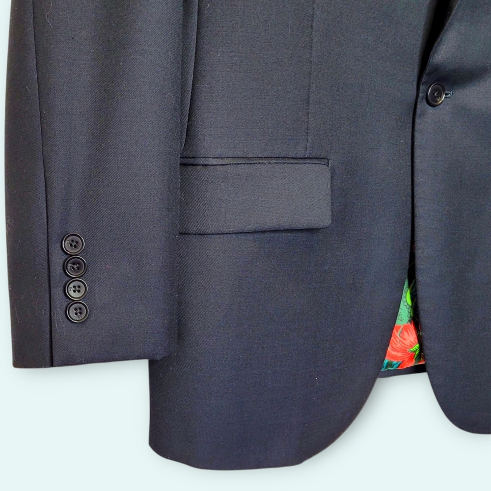 Scotch & Soda Navy Blazer with Floral Lining - Picture 2 of 8